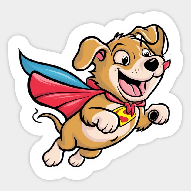 A Super Dog flying. Sticker, T-shirt Design Sticker by Hamxxa